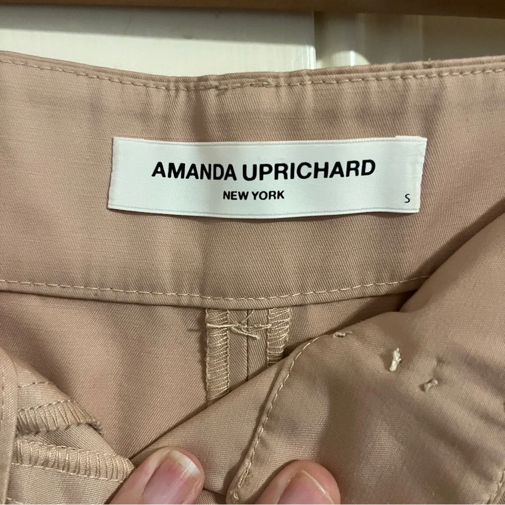 Amanda Uprichard Cream Pleated Trousers Pants Small